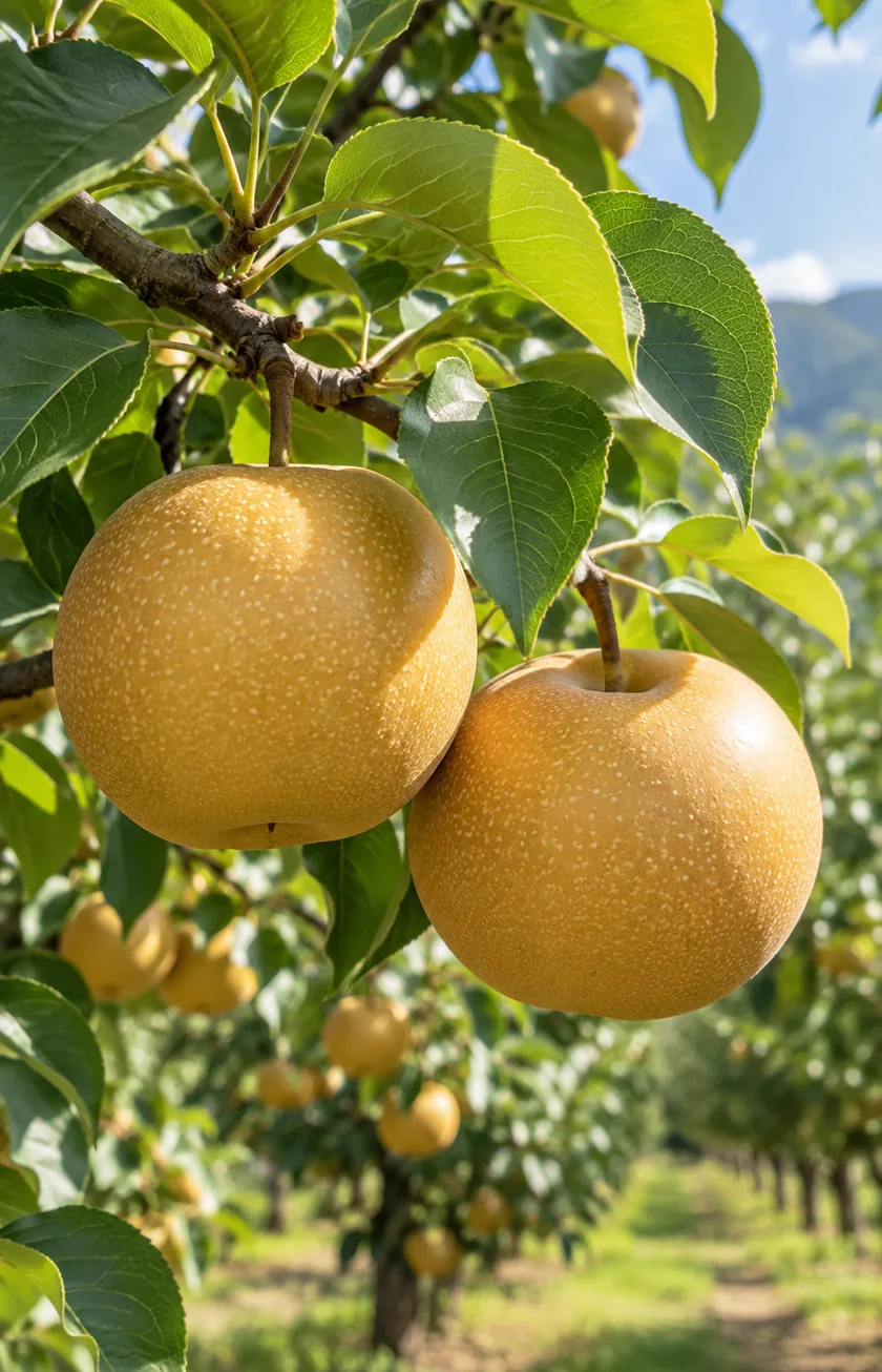 배가 열린 과수원